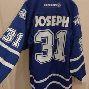 Signed Curtis Joseph "Cujo" Toronto Maple Leafs Koho jersey